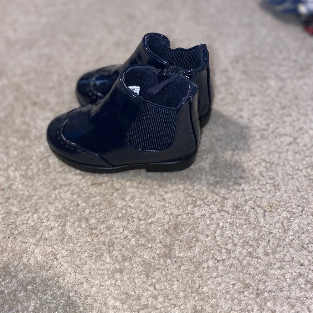 Zara blue patent boots